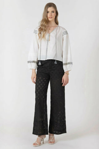 Openwork Embroidery Trouser