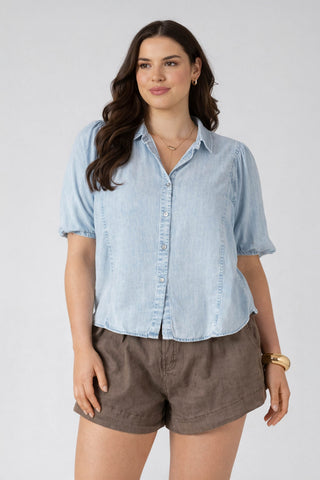 Panelled Button Front Blouse