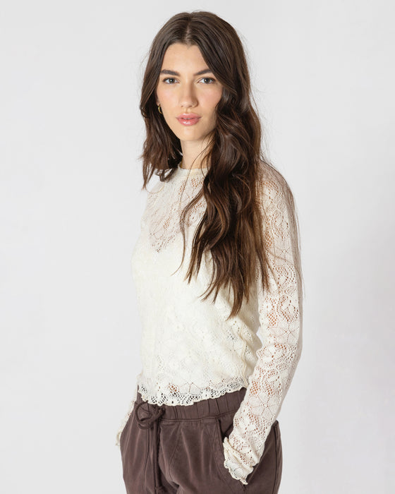Exposed Seam Lace Top