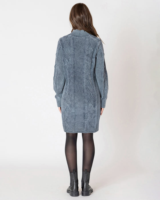 Cable Mock Neck Sweater Dress
