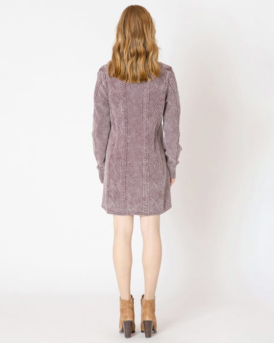 Cable Mock Neck Sweater Dress
