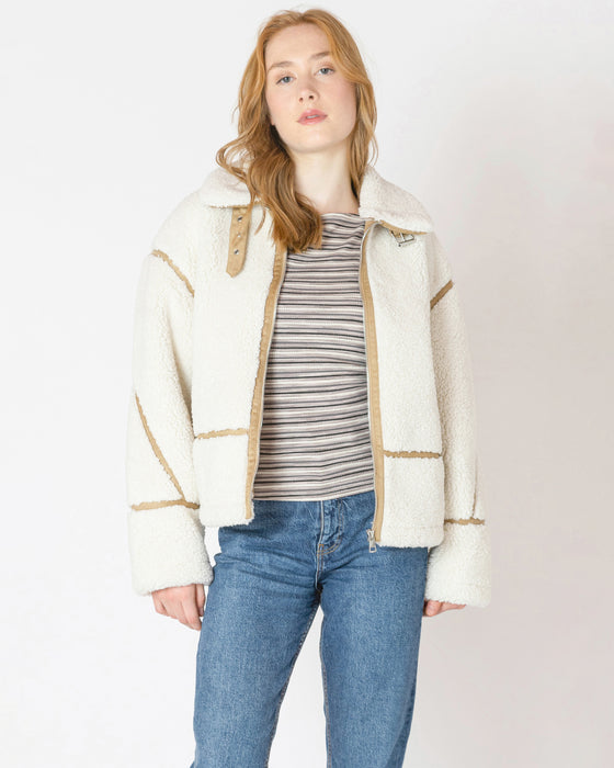 Contrast Detail Fleece Jacket