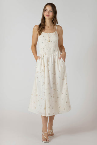 Robe midi à smocks