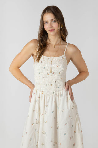 Robe midi à smocks