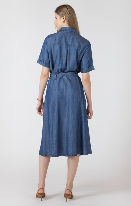 BELTED UTILITY MIDI DRESS