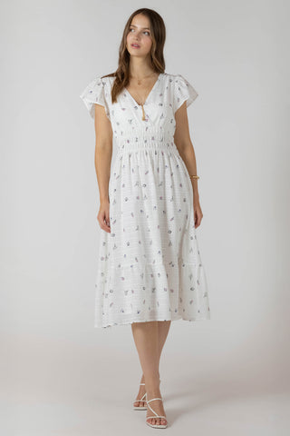 Wrap Front Tiered Midi Dress