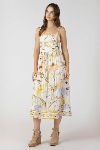 SMOCKED DETAIL MIDI DRESS