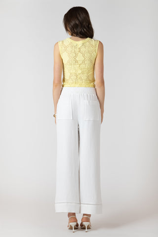 Lace Trim Wide Leg Pant