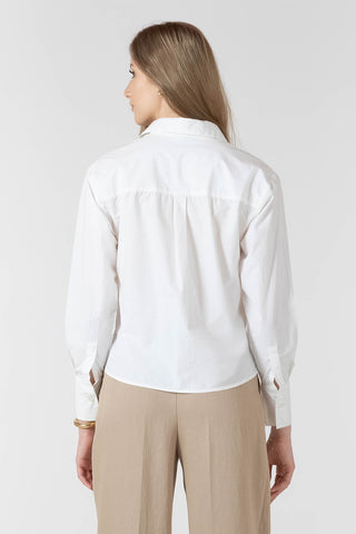 Rhinestone Detail Button Front Blouse