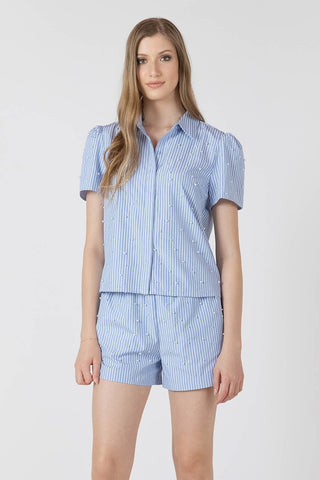 CHAMBRAY/WHITE STRIPE