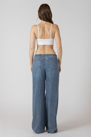 Drawstring Waist Denim Pant