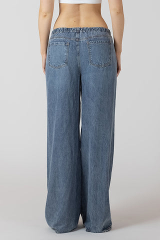 Drawstring Waist Denim Pant