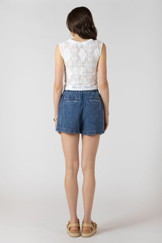 Shorts en jean à cordon de serrage