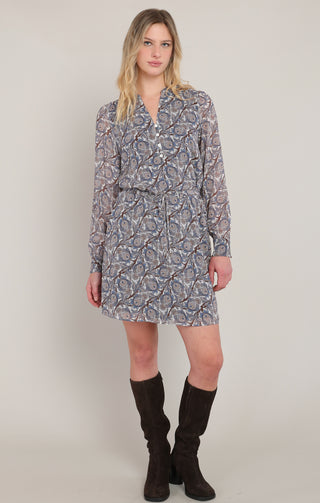 Robe ceinturée boutonnée