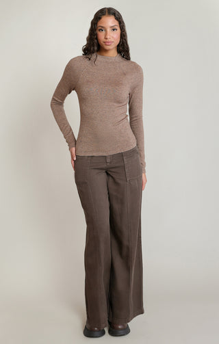 Pantalon large en sergé