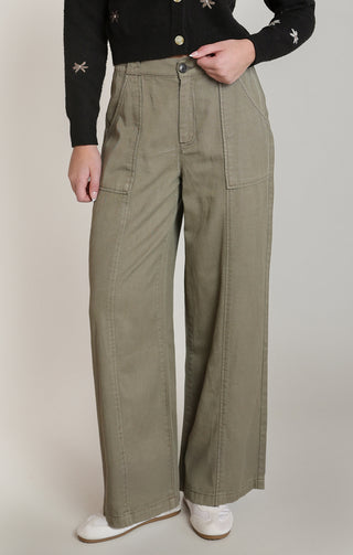 Pantalon large en sergé