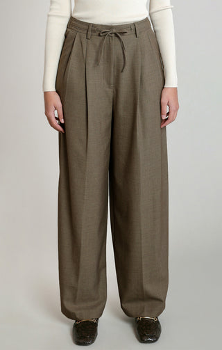 Pantalon plissé à cordon de serrage