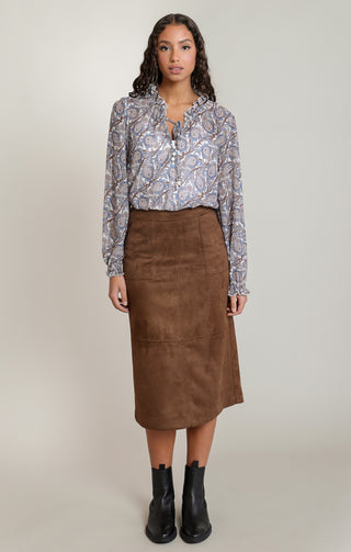Suede Midi Skirt