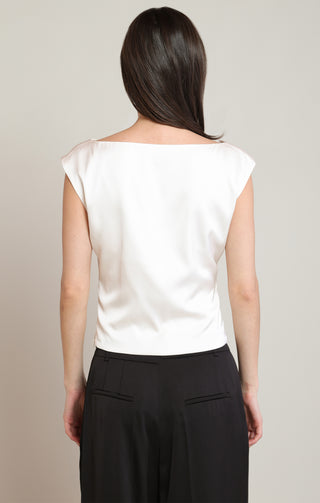 Draped Satin Top