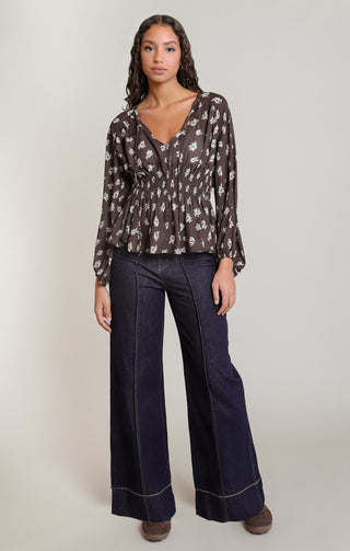 Blouse smockée