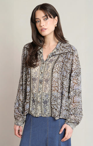 Orchid Print Blouse