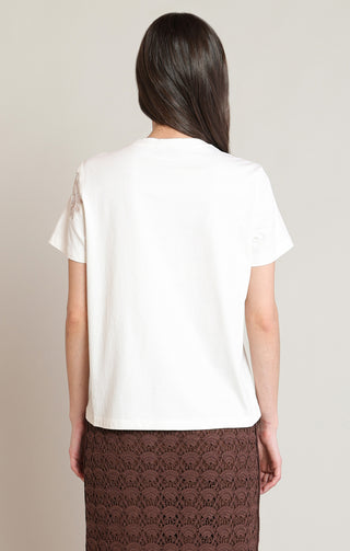 T-shirt brodé en dentelle