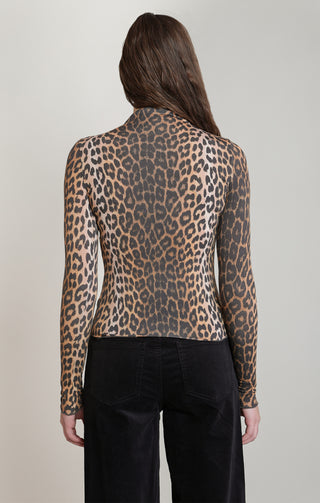 Leopard Mock-Neck Top
