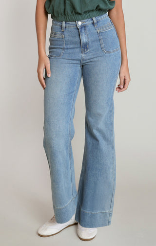 Mid-Waist Denim Pants