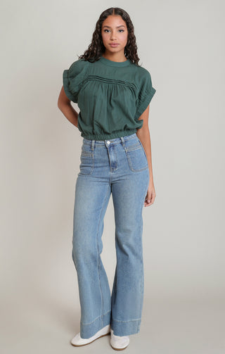 Mid-Waist Denim Pants
