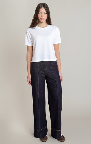 Stitching Detail Denim Pants