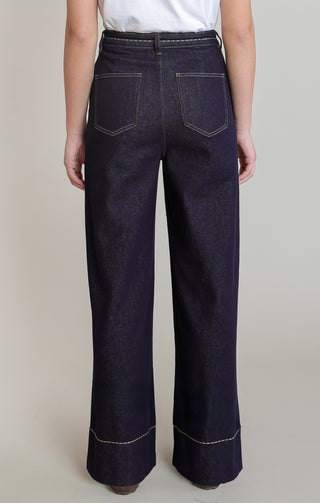 Stitching Detail Denim Pants