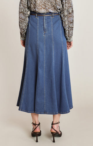 Belted Denim Skirt
