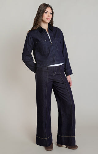 Corduroy Collar Denim Jacket