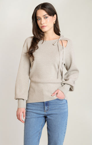 TIE NECK SWEATER TOP