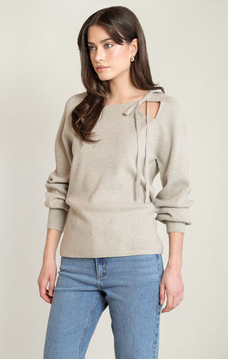 TIE NECK SWEATER TOP