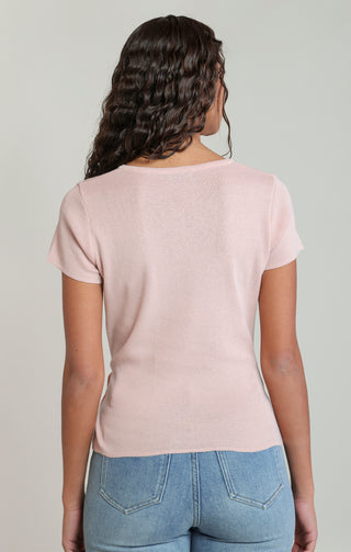 Cross Button Wrap Top