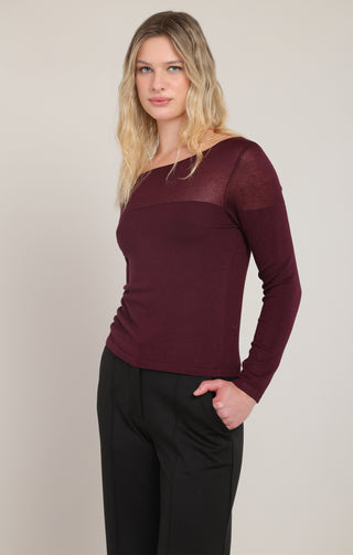 Boat Neck Sheer Top