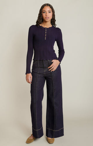 Henley Sweater Top