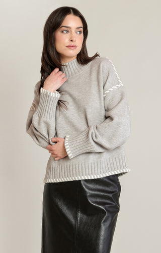 Pull col roulé en maille
