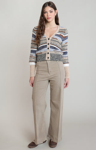 Melange Striped Cardigan
