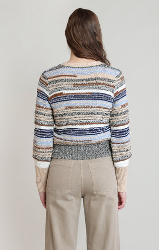 Melange Striped Cardigan