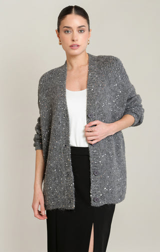 Cardigan en maille à sequins