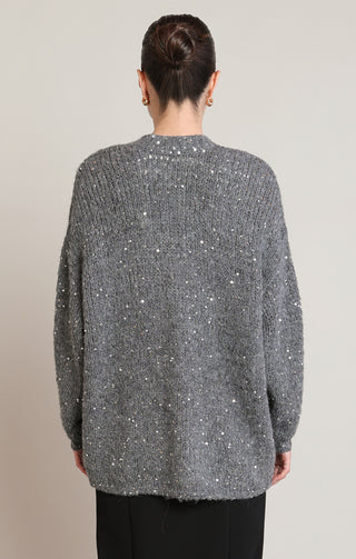Cardigan en maille à sequins