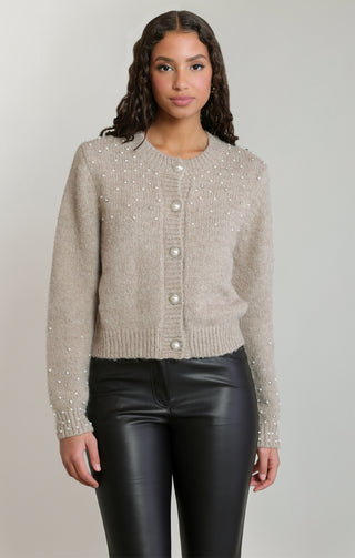 Embellished Crewneck Cardigan