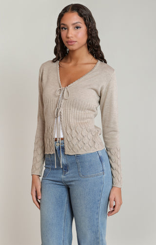 Front Tie Cardigan