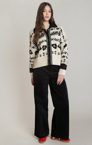 Gilet en jacquard à fleurs