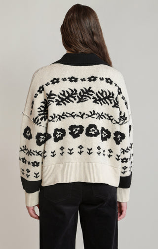 Gilet en jacquard à fleurs