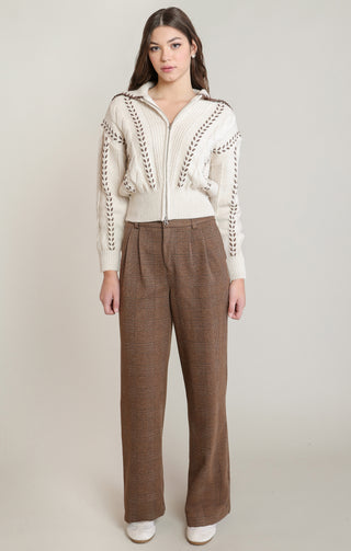 Cable Zip-Up Cardigan
