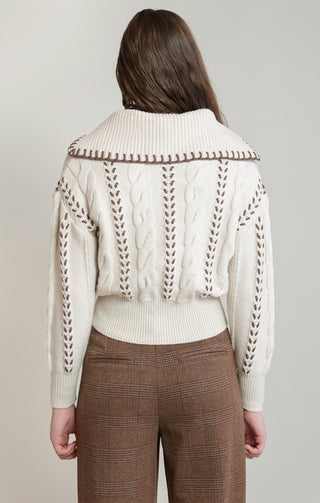 Cable Zip-Up Cardigan