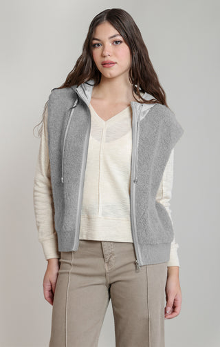Hooded Boucle Vest